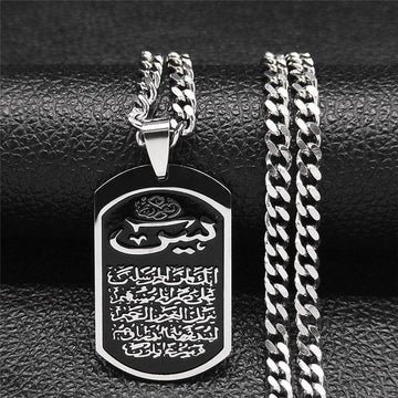 NEW Silver Color Stainless Steel IslamIc Geometry Necklaces for Women/Men - The Jewellery Supermarket